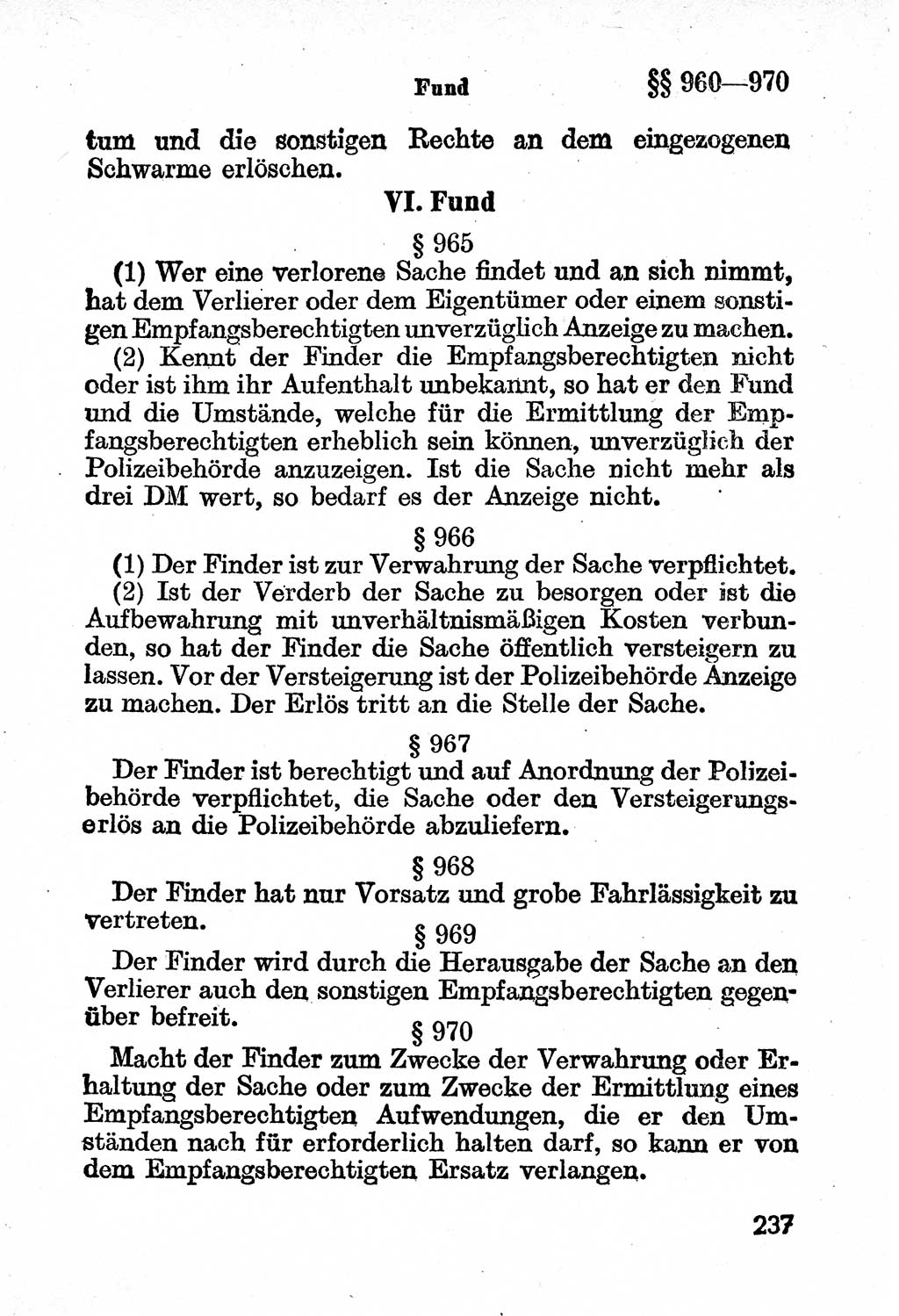 Bürgerliches Gesetzbuch (BGB) nebst wichtigen Nebengesetzen [Deutsche Demokratische Republik (DDR)] 1956, Seite 237 (BGB Nebenges. DDR 1956, S. 237)