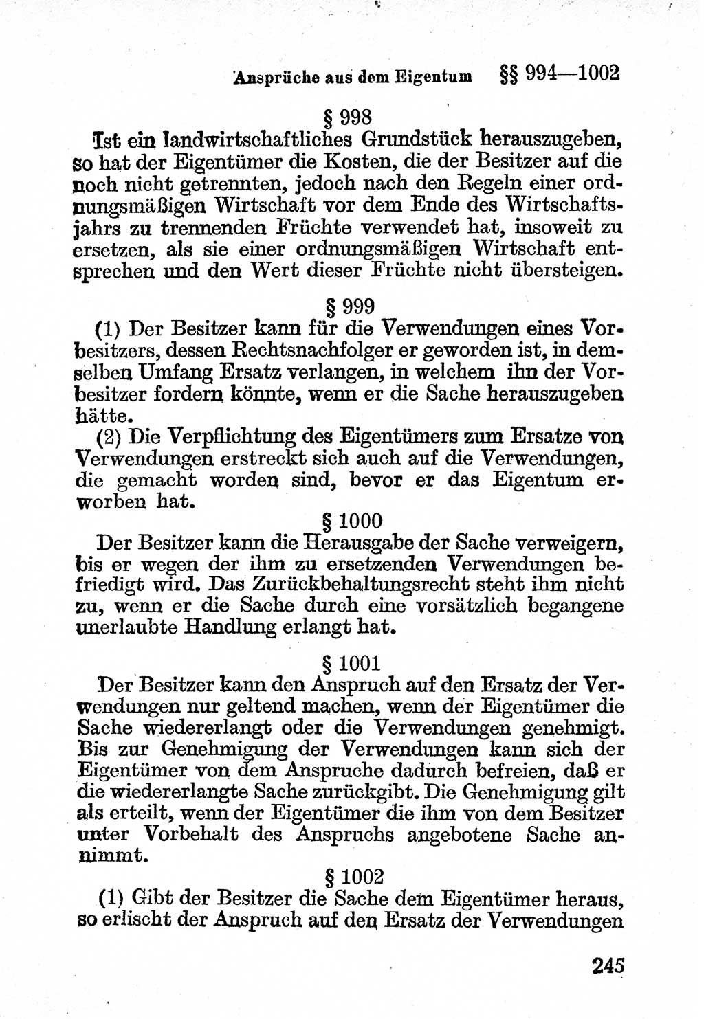 Bürgerliches Gesetzbuch (BGB) nebst wichtigen Nebengesetzen [Deutsche Demokratische Republik (DDR)] 1956, Seite 245 (BGB Nebenges. DDR 1956, S. 245)