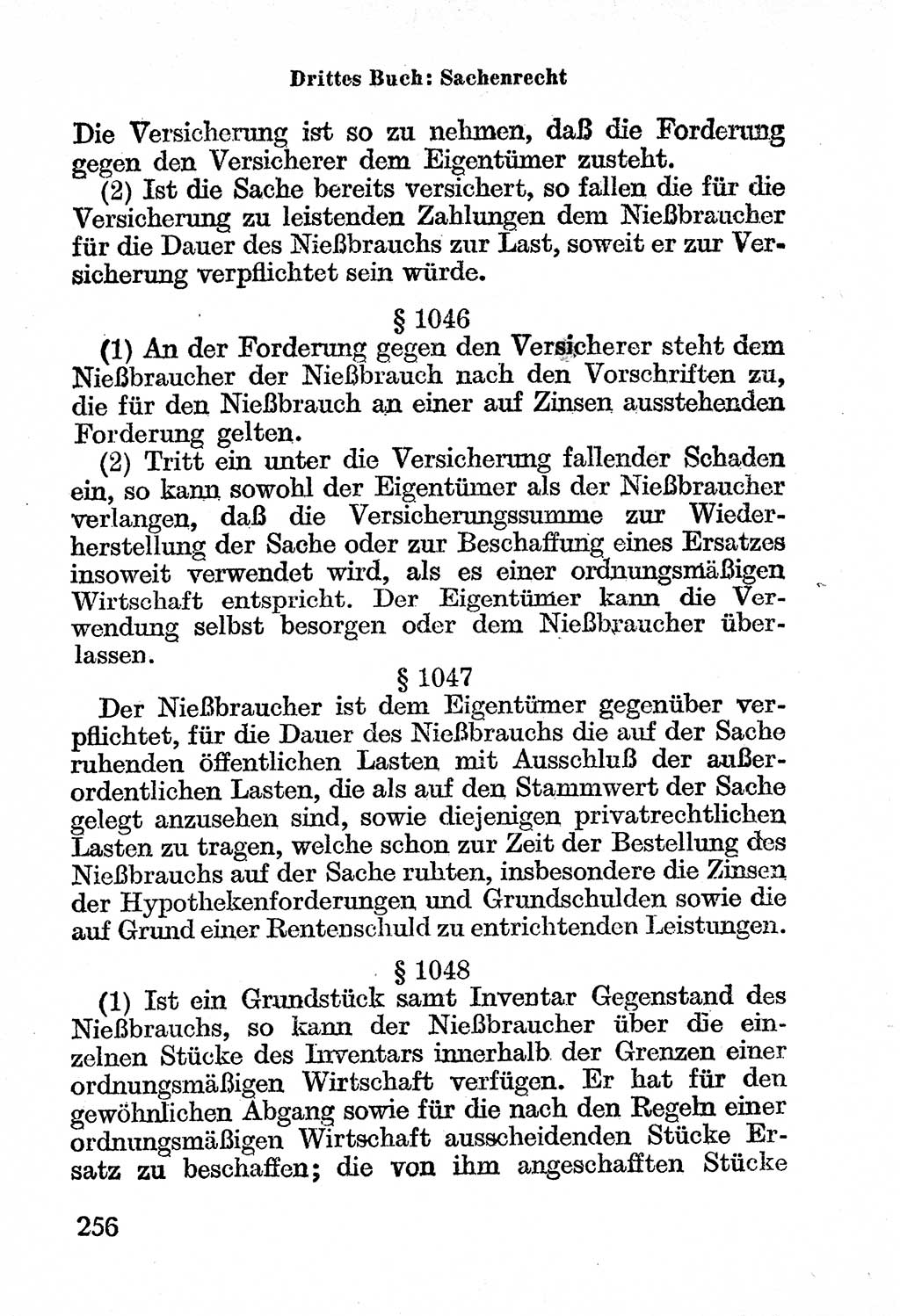 Bürgerliches Gesetzbuch (BGB) nebst wichtigen Nebengesetzen [Deutsche Demokratische Republik (DDR)] 1956, Seite 256 (BGB Nebenges. DDR 1956, S. 256)