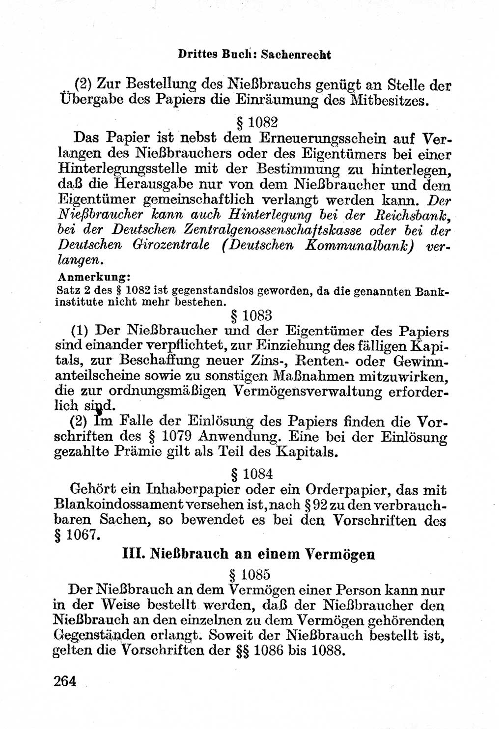 Bürgerliches Gesetzbuch (BGB) nebst wichtigen Nebengesetzen [Deutsche Demokratische Republik (DDR)] 1956, Seite 264 (BGB Nebenges. DDR 1956, S. 264)