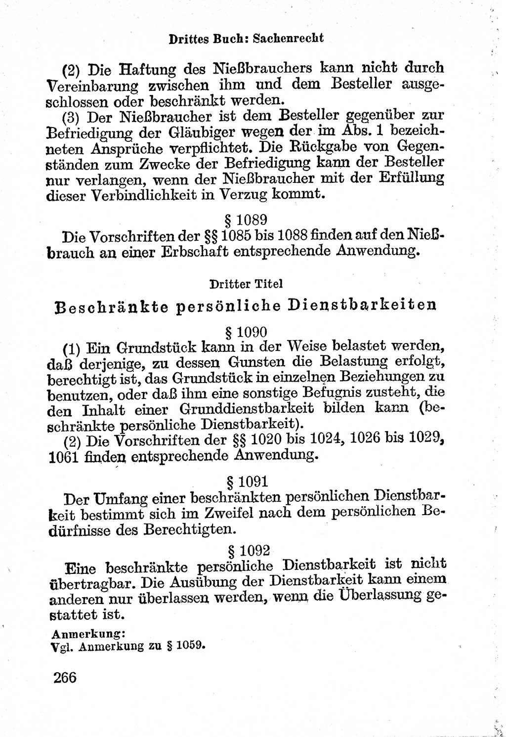 Bürgerliches Gesetzbuch (BGB) nebst wichtigen Nebengesetzen [Deutsche Demokratische Republik (DDR)] 1956, Seite 266 (BGB Nebenges. DDR 1956, S. 266)