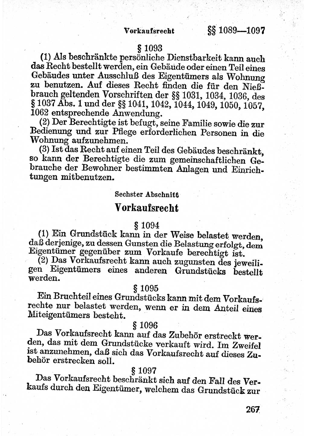 Bürgerliches Gesetzbuch (BGB) nebst wichtigen Nebengesetzen [Deutsche Demokratische Republik (DDR)] 1956, Seite 267 (BGB Nebenges. DDR 1956, S. 267)