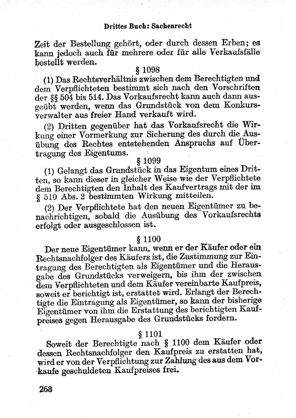 Bürgerliches Gesetzbuch (BGB) nebst wichtigen Nebengesetzen [Deutsche Demokratische Republik (DDR)] 1956, Seite 268 (BGB Nebenges. DDR 1956, S. 268)