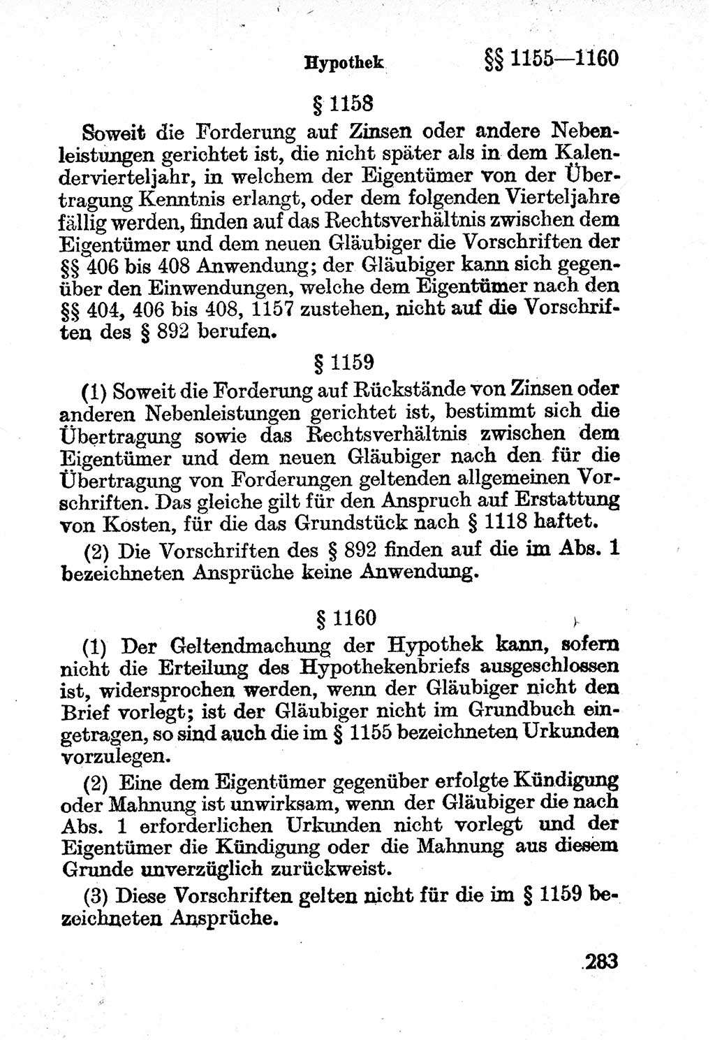 Bürgerliches Gesetzbuch (BGB) nebst wichtigen Nebengesetzen [Deutsche Demokratische Republik (DDR)] 1956, Seite 283 (BGB Nebenges. DDR 1956, S. 283)