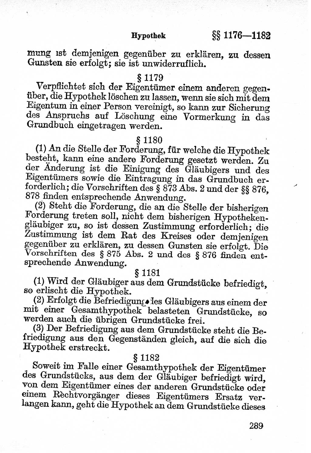 Bürgerliches Gesetzbuch (BGB) nebst wichtigen Nebengesetzen [Deutsche Demokratische Republik (DDR)] 1956, Seite 289 (BGB Nebenges. DDR 1956, S. 289)