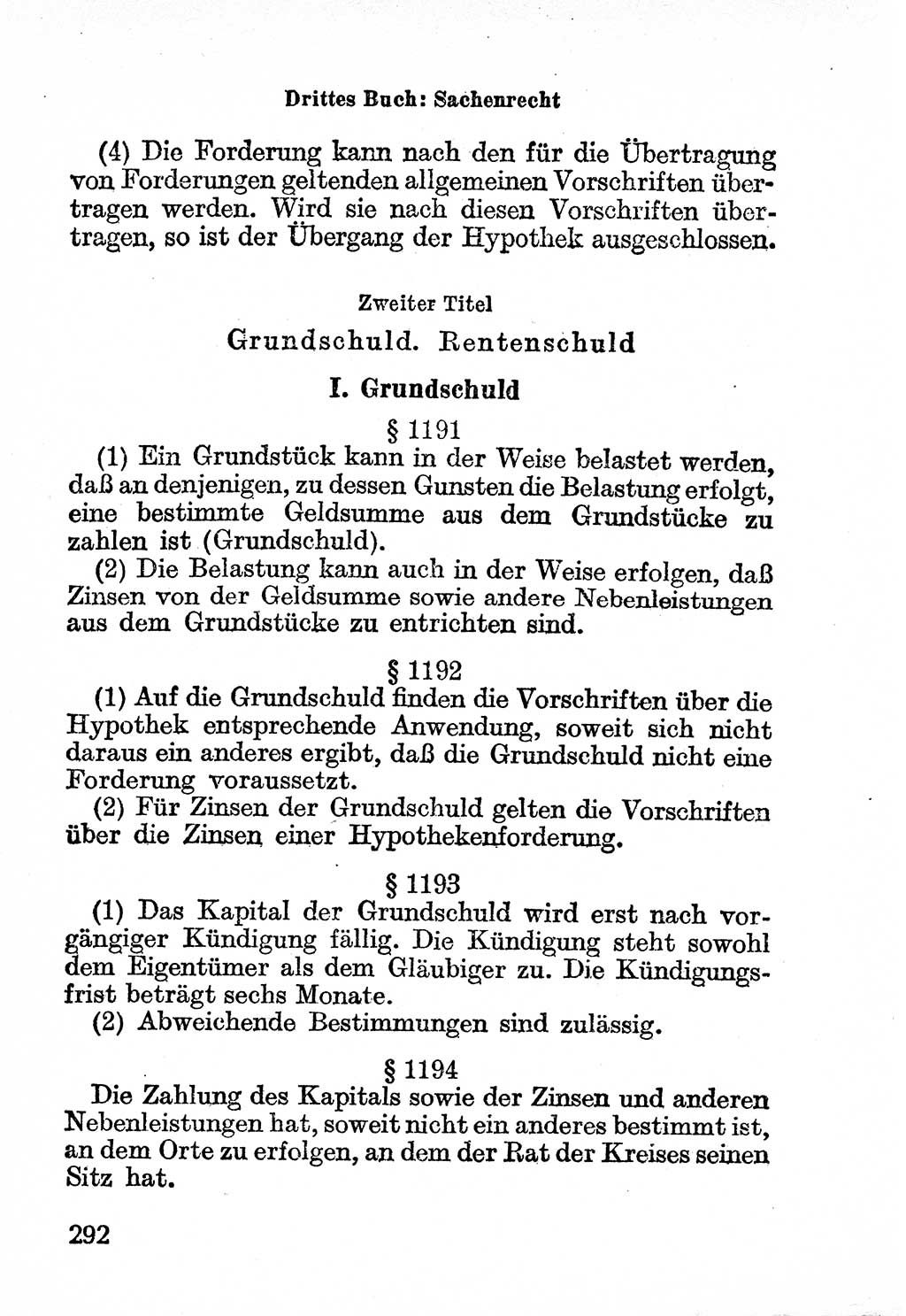 Bürgerliches Gesetzbuch (BGB) nebst wichtigen Nebengesetzen [Deutsche Demokratische Republik (DDR)] 1956, Seite 292 (BGB Nebenges. DDR 1956, S. 292)