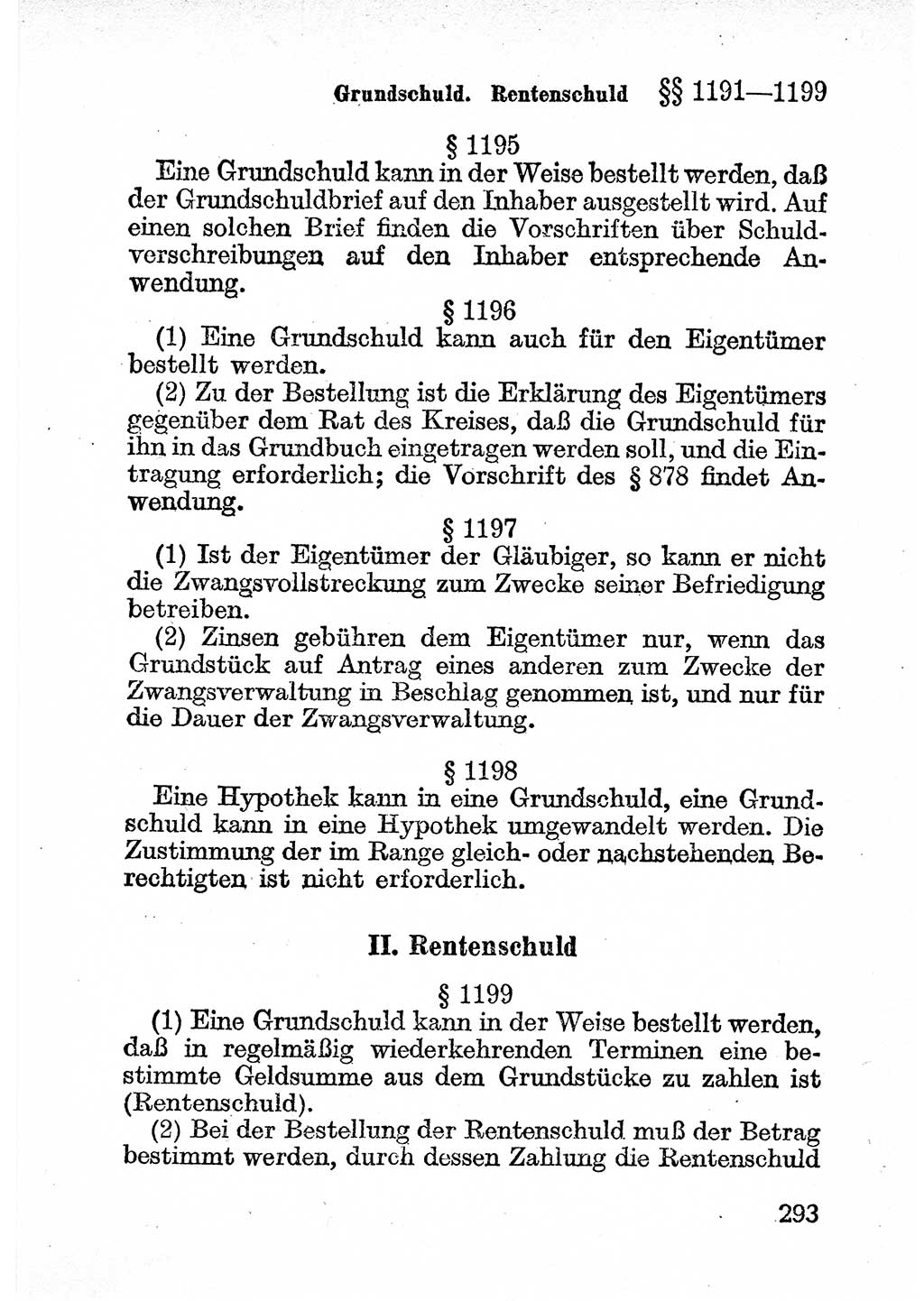 Bürgerliches Gesetzbuch (BGB) nebst wichtigen Nebengesetzen [Deutsche Demokratische Republik (DDR)] 1956, Seite 293 (BGB Nebenges. DDR 1956, S. 293)