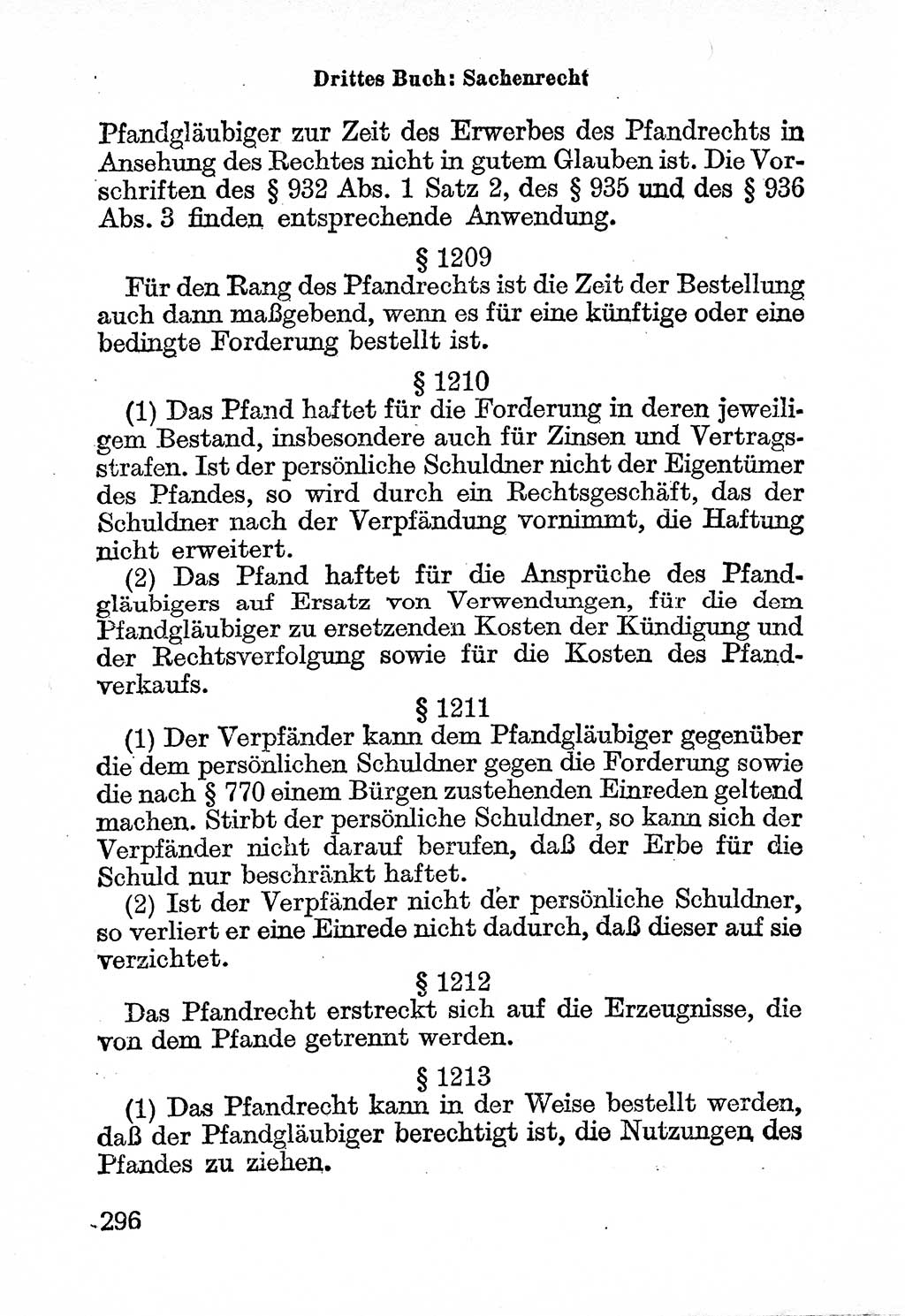 Bürgerliches Gesetzbuch (BGB) nebst wichtigen Nebengesetzen [Deutsche Demokratische Republik (DDR)] 1956, Seite 296 (BGB Nebenges. DDR 1956, S. 296)