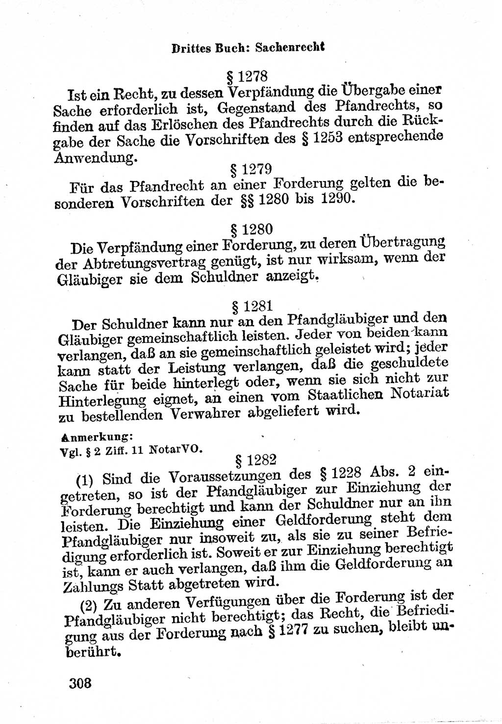 Bürgerliches Gesetzbuch (BGB) nebst wichtigen Nebengesetzen [Deutsche Demokratische Republik (DDR)] 1956, Seite 308 (BGB Nebenges. DDR 1956, S. 308)