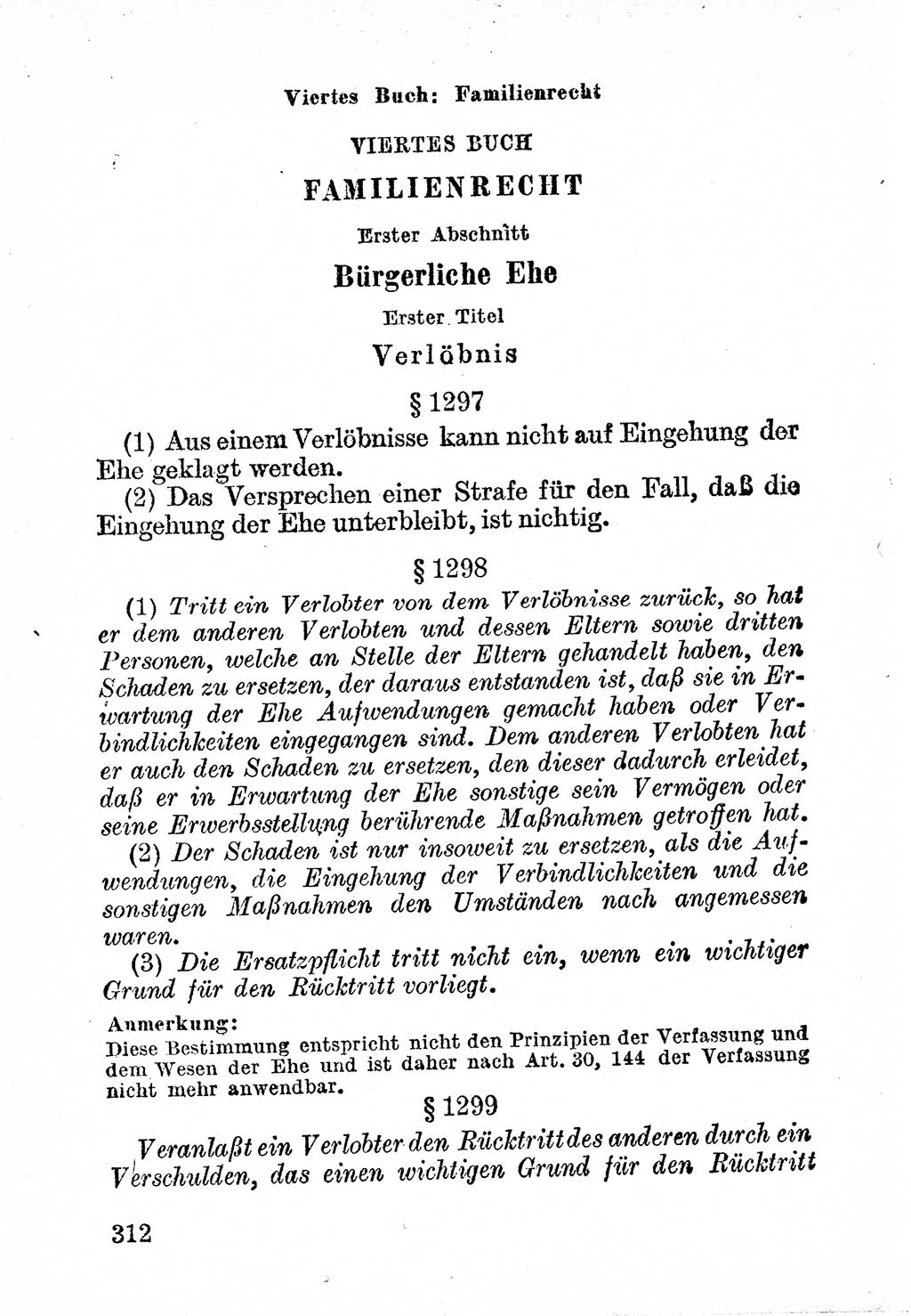 Bürgerliches Gesetzbuch (BGB) nebst wichtigen Nebengesetzen [Deutsche Demokratische Republik (DDR)] 1956, Seite 312 (BGB Nebenges. DDR 1956, S. 312)