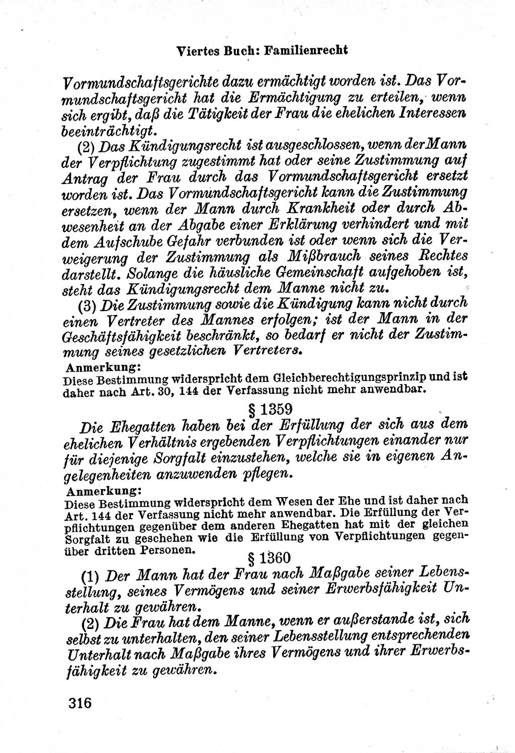Bürgerliches Gesetzbuch (BGB) nebst wichtigen Nebengesetzen [Deutsche Demokratische Republik (DDR)] 1956, Seite 316 (BGB Nebenges. DDR 1956, S. 316)