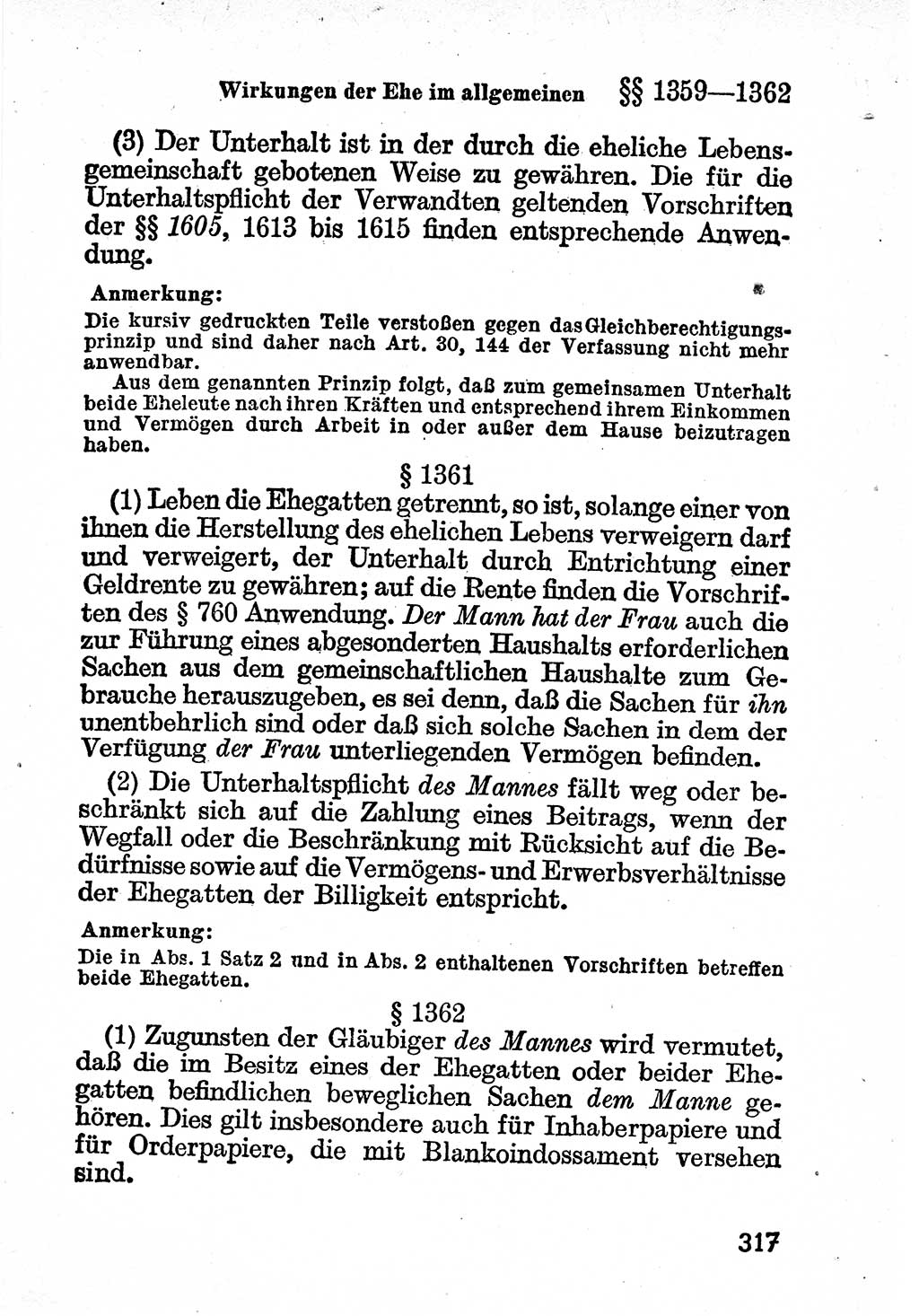 Bürgerliches Gesetzbuch (BGB) nebst wichtigen Nebengesetzen [Deutsche Demokratische Republik (DDR)] 1956, Seite 317 (BGB Nebenges. DDR 1956, S. 317)
