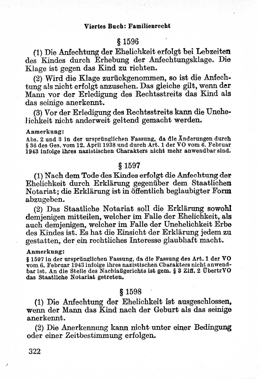 Bürgerliches Gesetzbuch (BGB) nebst wichtigen Nebengesetzen [Deutsche Demokratische Republik (DDR)] 1956, Seite 322 (BGB Nebenges. DDR 1956, S. 322)
