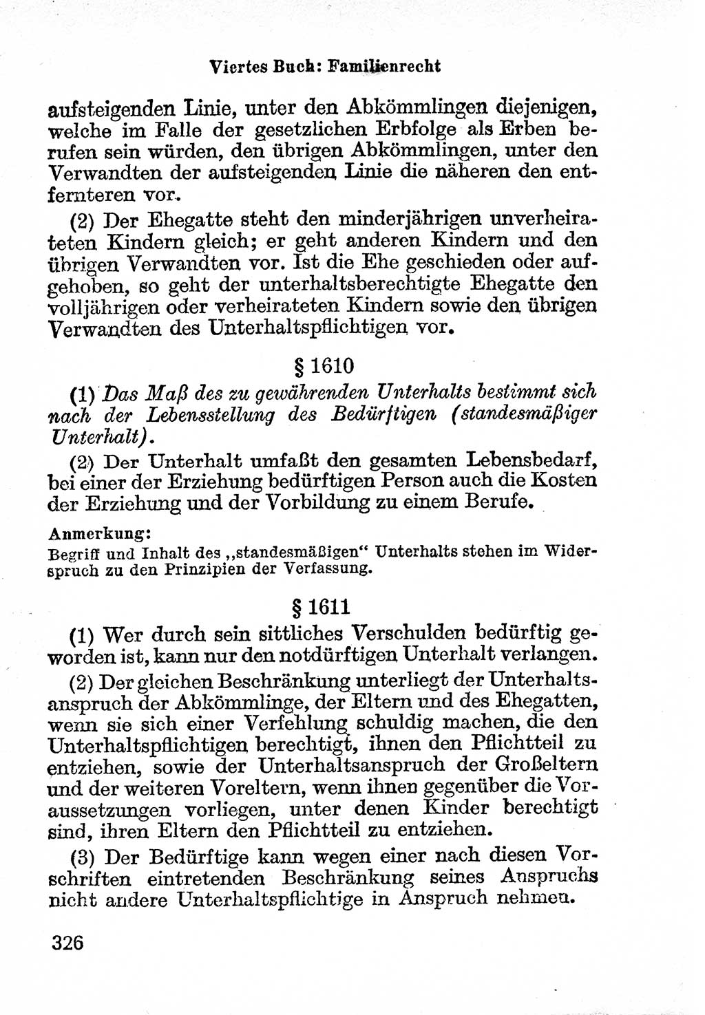 Bürgerliches Gesetzbuch (BGB) nebst wichtigen Nebengesetzen [Deutsche Demokratische Republik (DDR)] 1956, Seite 326 (BGB Nebenges. DDR 1956, S. 326)