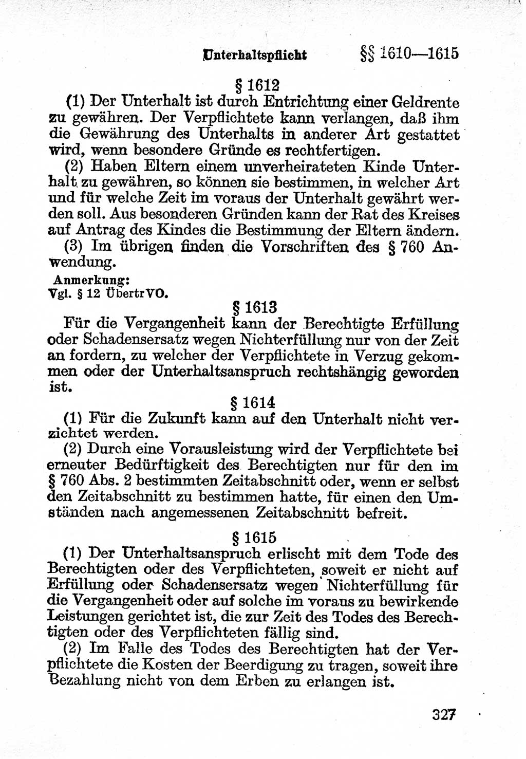 Bürgerliches Gesetzbuch (BGB) nebst wichtigen Nebengesetzen [Deutsche Demokratische Republik (DDR)] 1956, Seite 327 (BGB Nebenges. DDR 1956, S. 327)