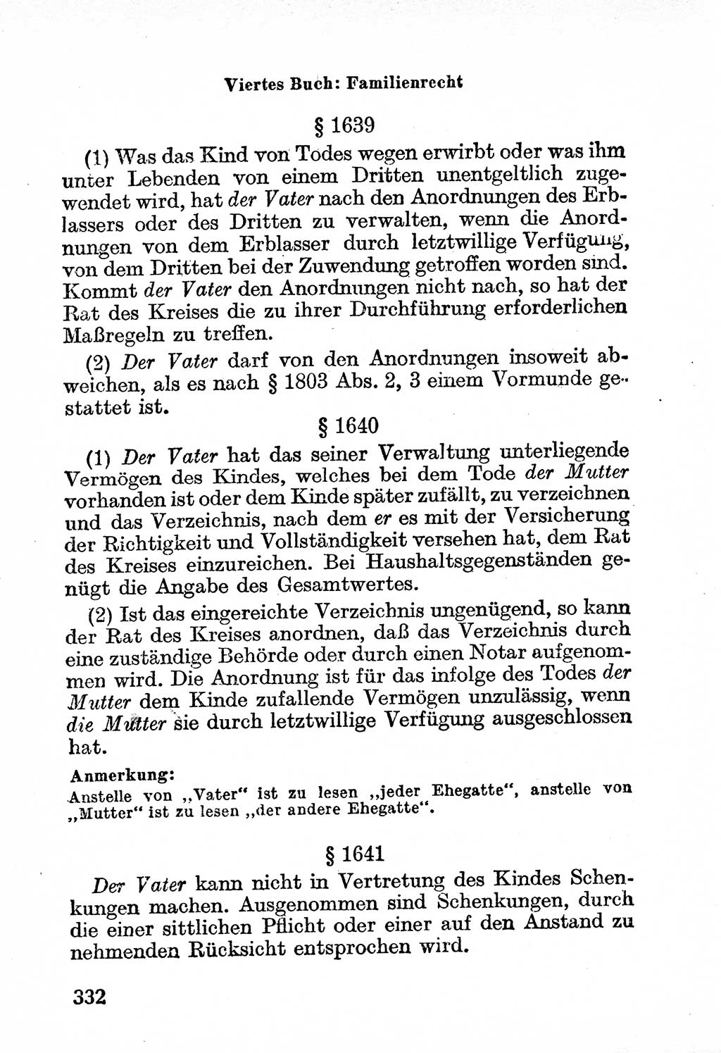 Bürgerliches Gesetzbuch (BGB) nebst wichtigen Nebengesetzen [Deutsche Demokratische Republik (DDR)] 1956, Seite 332 (BGB Nebenges. DDR 1956, S. 332)