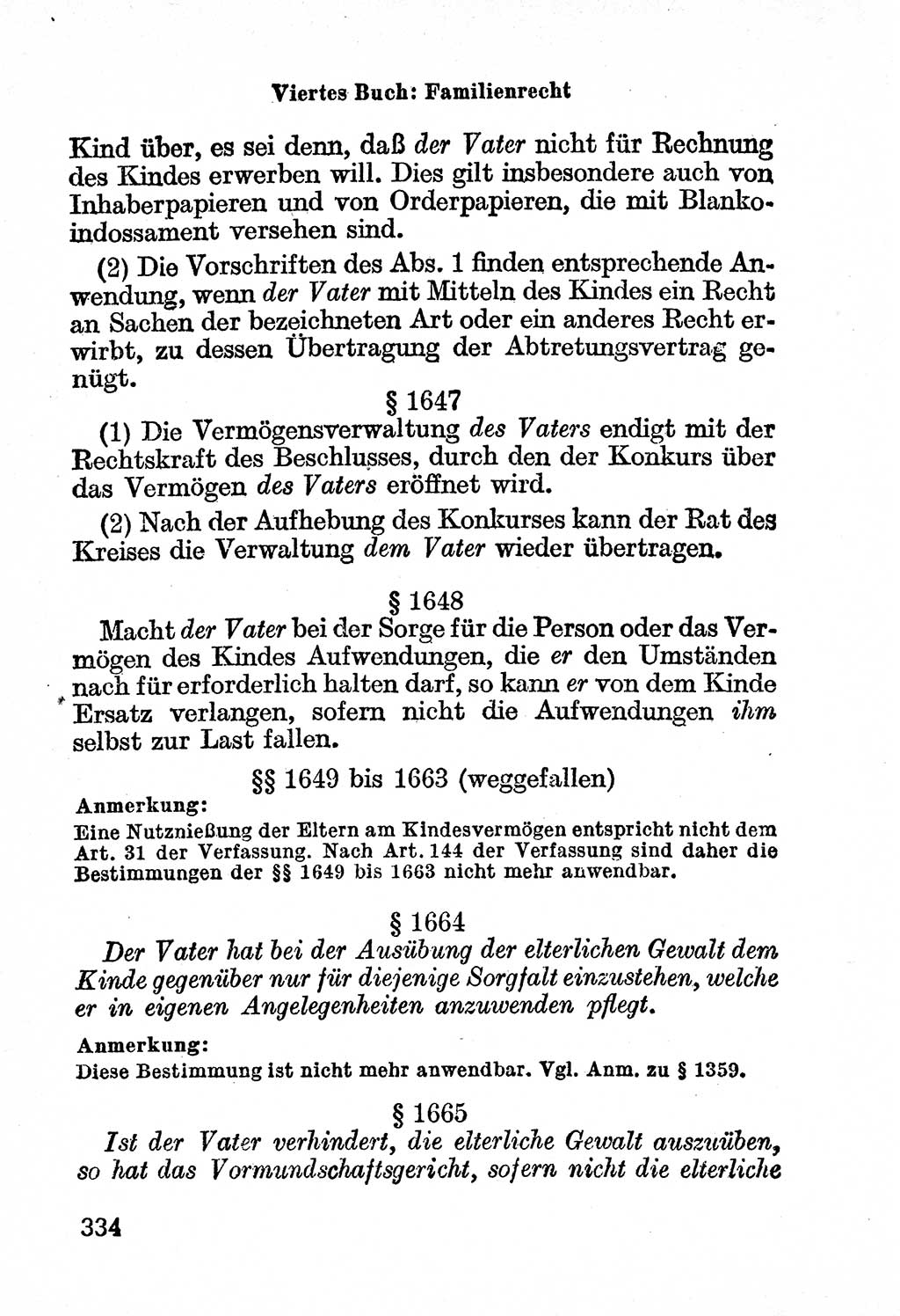 Bürgerliches Gesetzbuch (BGB) nebst wichtigen Nebengesetzen [Deutsche Demokratische Republik (DDR)] 1956, Seite 334 (BGB Nebenges. DDR 1956, S. 334)