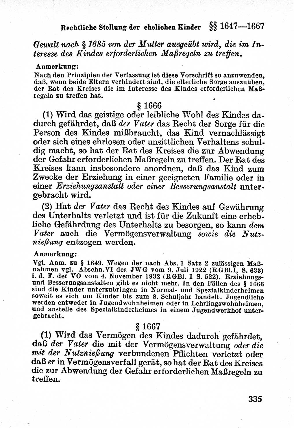 Bürgerliches Gesetzbuch (BGB) nebst wichtigen Nebengesetzen [Deutsche Demokratische Republik (DDR)] 1956, Seite 335 (BGB Nebenges. DDR 1956, S. 335)