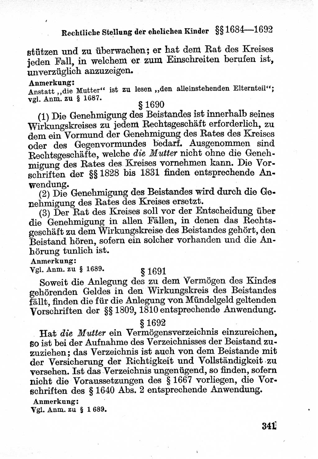 Bürgerliches Gesetzbuch (BGB) nebst wichtigen Nebengesetzen [Deutsche Demokratische Republik (DDR)] 1956, Seite 341 (BGB Nebenges. DDR 1956, S. 341)