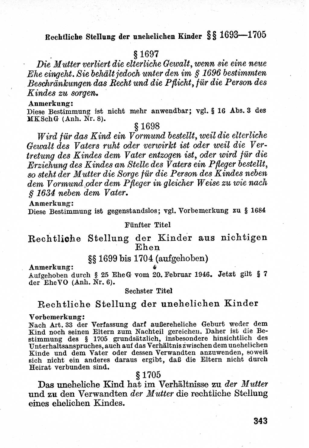 Bürgerliches Gesetzbuch (BGB) nebst wichtigen Nebengesetzen [Deutsche Demokratische Republik (DDR)] 1956, Seite 343 (BGB Nebenges. DDR 1956, S. 343)