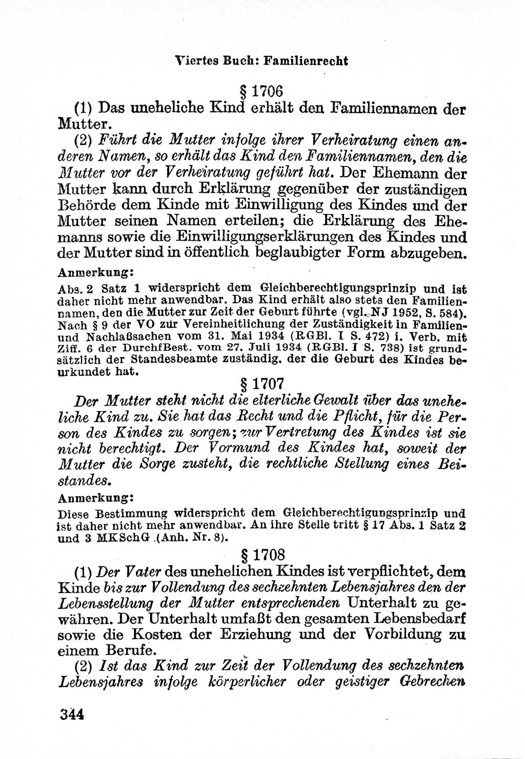 Bürgerliches Gesetzbuch (BGB) nebst wichtigen Nebengesetzen [Deutsche Demokratische Republik (DDR)] 1956, Seite 344 (BGB Nebenges. DDR 1956, S. 344)