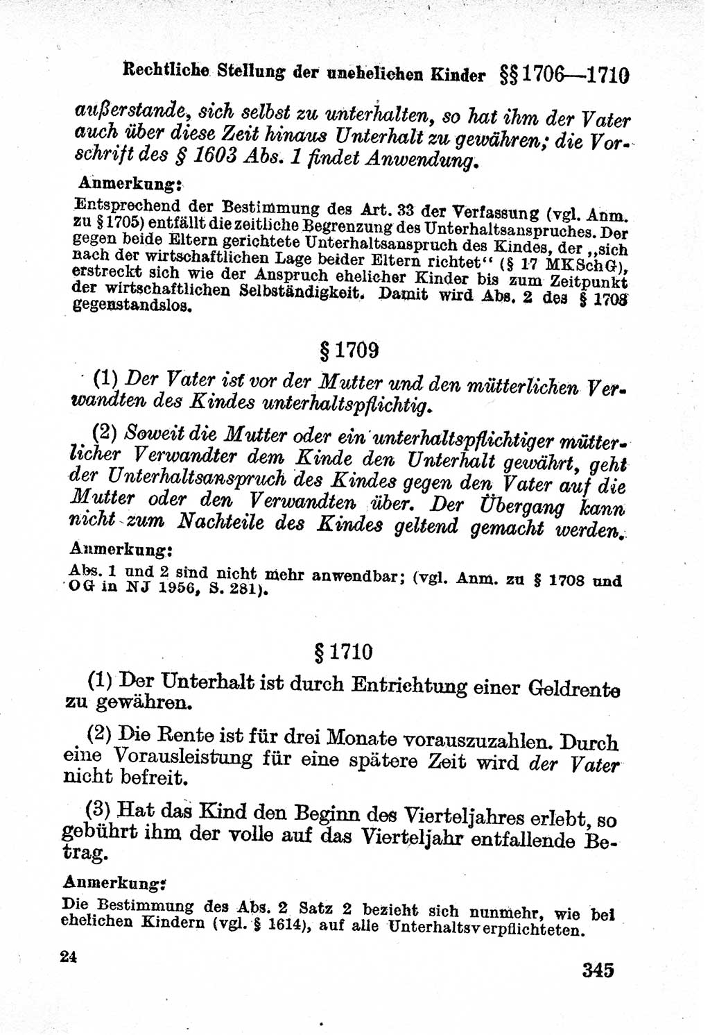 Bürgerliches Gesetzbuch (BGB) nebst wichtigen Nebengesetzen [Deutsche Demokratische Republik (DDR)] 1956, Seite 345 (BGB Nebenges. DDR 1956, S. 345)
