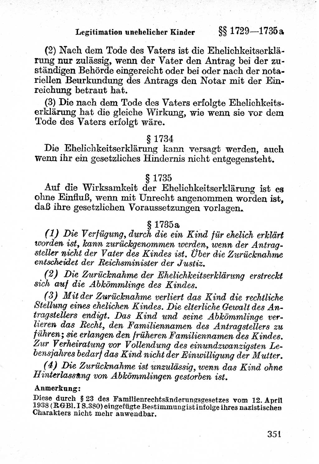 Bürgerliches Gesetzbuch (BGB) nebst wichtigen Nebengesetzen [Deutsche Demokratische Republik (DDR)] 1956, Seite 351 (BGB Nebenges. DDR 1956, S. 351)