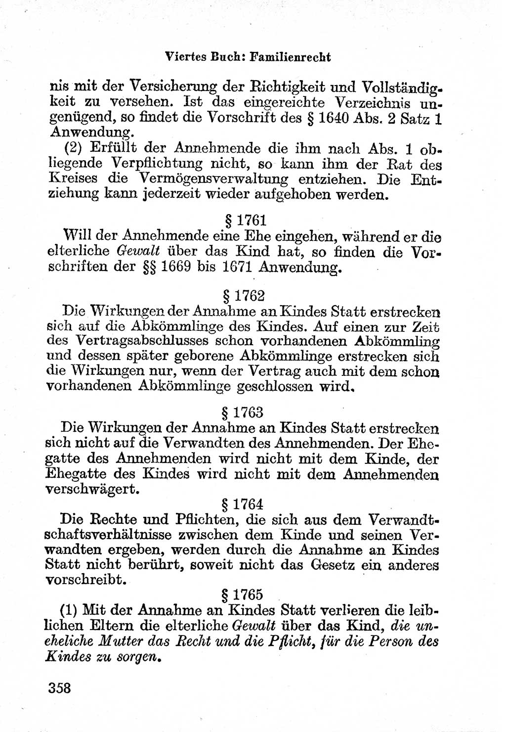 Bürgerliches Gesetzbuch (BGB) nebst wichtigen Nebengesetzen [Deutsche Demokratische Republik (DDR)] 1956, Seite 358 (BGB Nebenges. DDR 1956, S. 358)