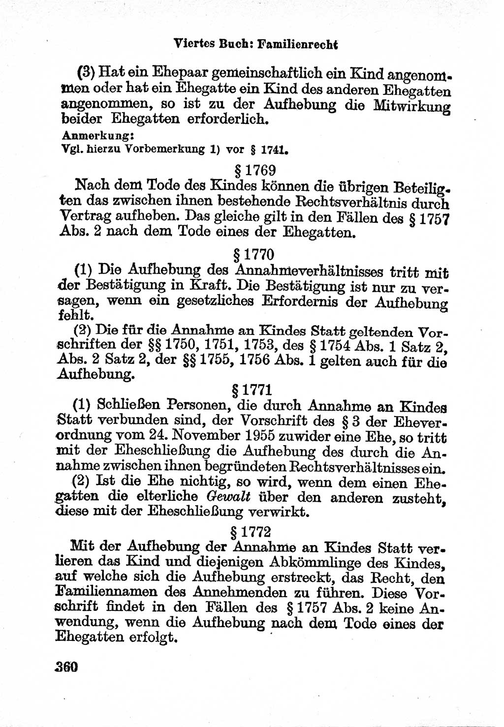 Bürgerliches Gesetzbuch (BGB) nebst wichtigen Nebengesetzen [Deutsche Demokratische Republik (DDR)] 1956, Seite 360 (BGB Nebenges. DDR 1956, S. 360)