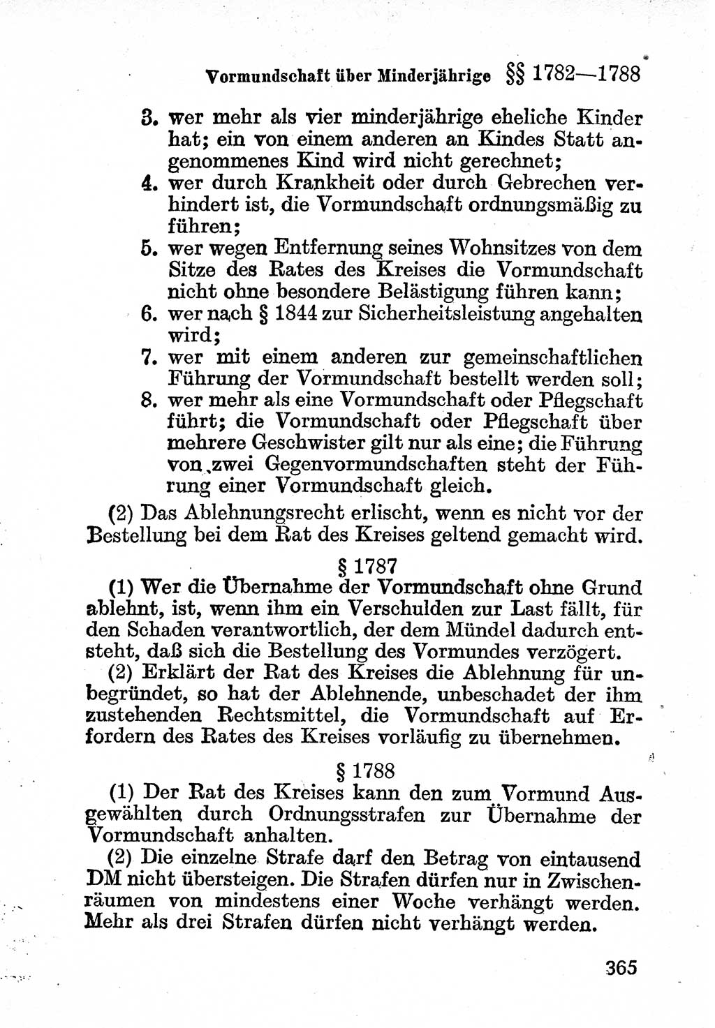 Bürgerliches Gesetzbuch (BGB) nebst wichtigen Nebengesetzen [Deutsche Demokratische Republik (DDR)] 1956, Seite 365 (BGB Nebenges. DDR 1956, S. 365)