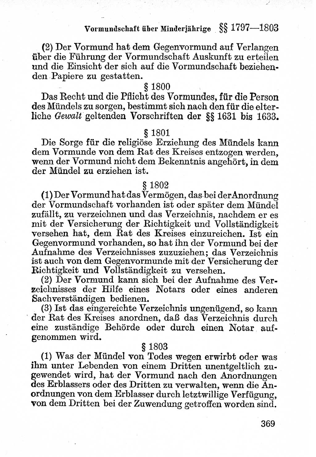 Bürgerliches Gesetzbuch (BGB) nebst wichtigen Nebengesetzen [Deutsche Demokratische Republik (DDR)] 1956, Seite 369 (BGB Nebenges. DDR 1956, S. 369)