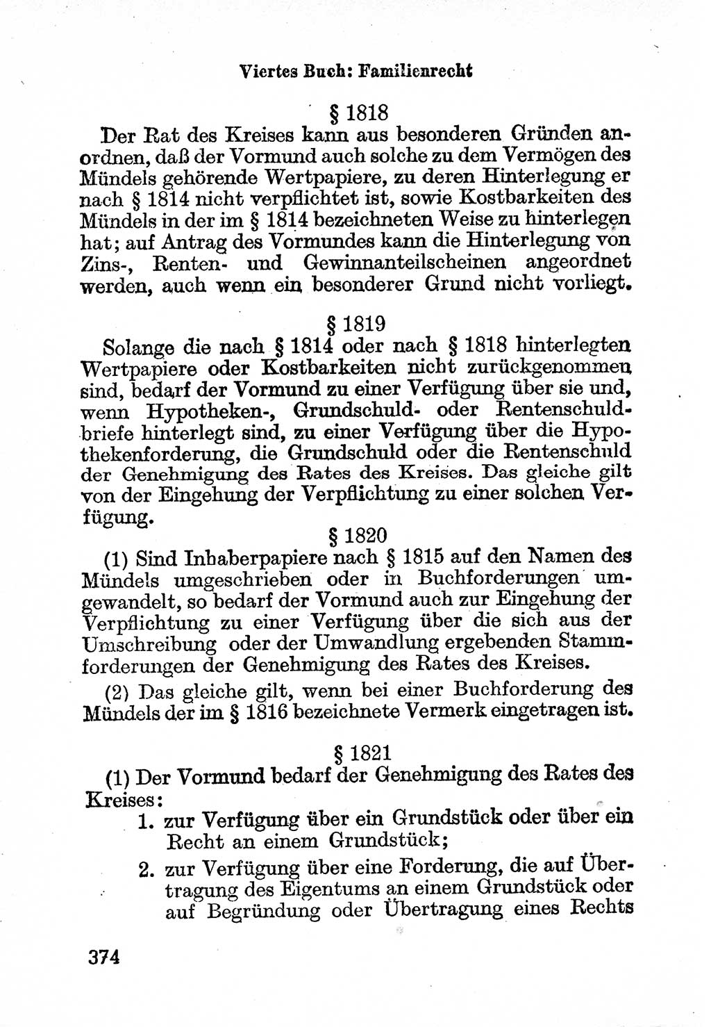 Bürgerliches Gesetzbuch (BGB) nebst wichtigen Nebengesetzen [Deutsche Demokratische Republik (DDR)] 1956, Seite 374 (BGB Nebenges. DDR 1956, S. 374)