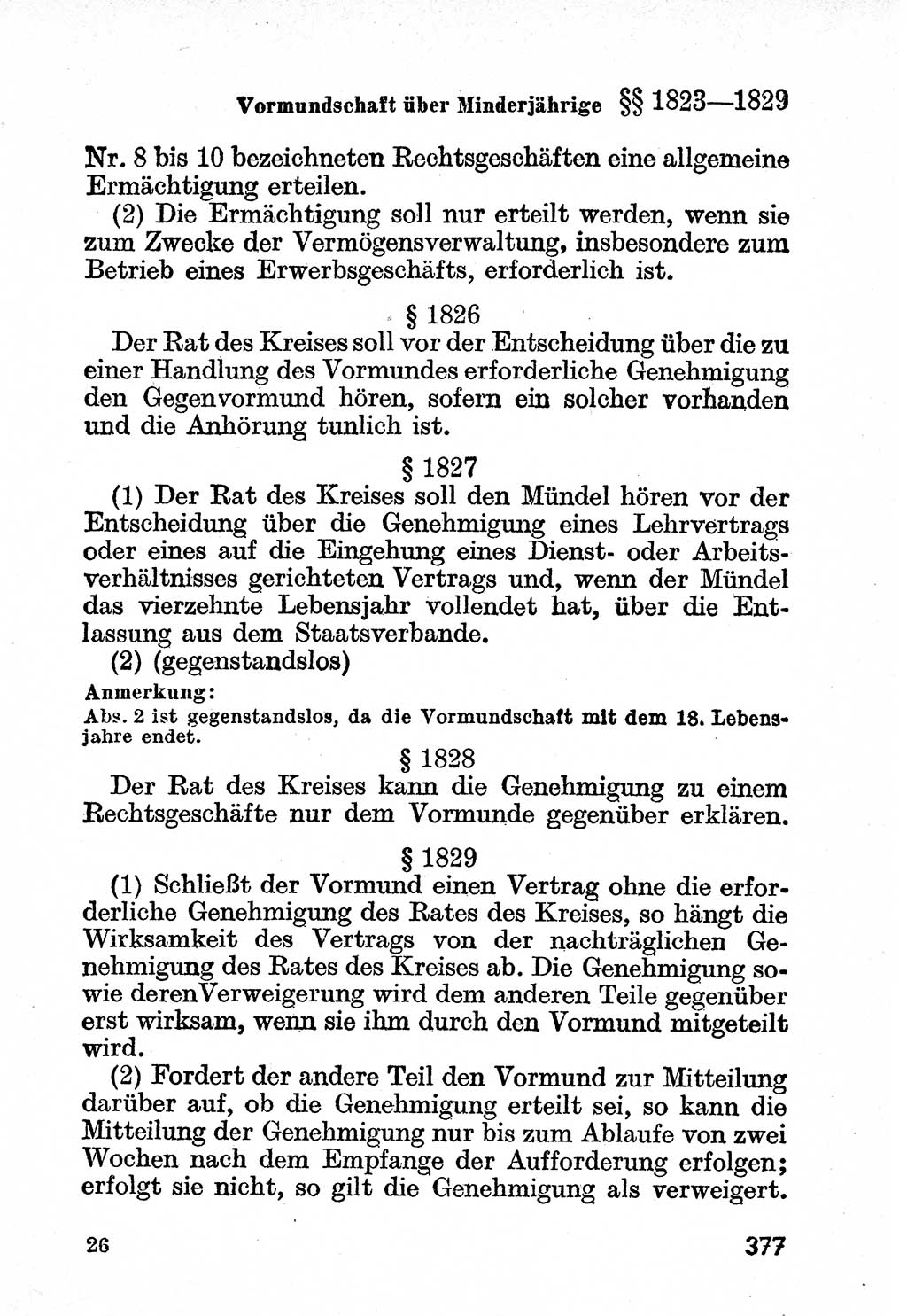 Bürgerliches Gesetzbuch (BGB) nebst wichtigen Nebengesetzen [Deutsche Demokratische Republik (DDR)] 1956, Seite 377 (BGB Nebenges. DDR 1956, S. 377)