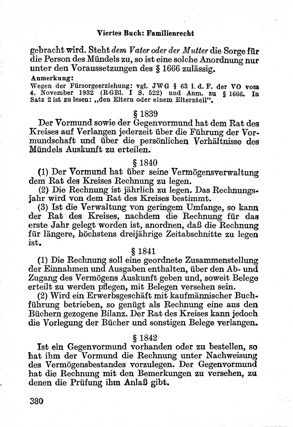 Bürgerliches Gesetzbuch (BGB) nebst wichtigen Nebengesetzen [Deutsche Demokratische Republik (DDR)] 1956, Seite 380 (BGB Nebenges. DDR 1956, S. 380)