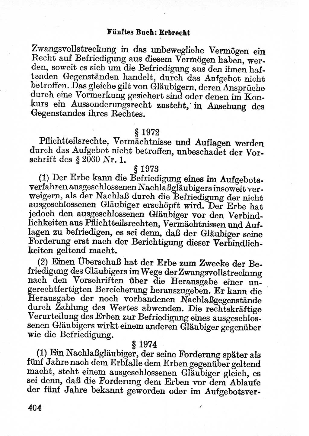 Bürgerliches Gesetzbuch (BGB) nebst wichtigen Nebengesetzen [Deutsche Demokratische Republik (DDR)] 1956, Seite 404 (BGB Nebenges. DDR 1956, S. 404)