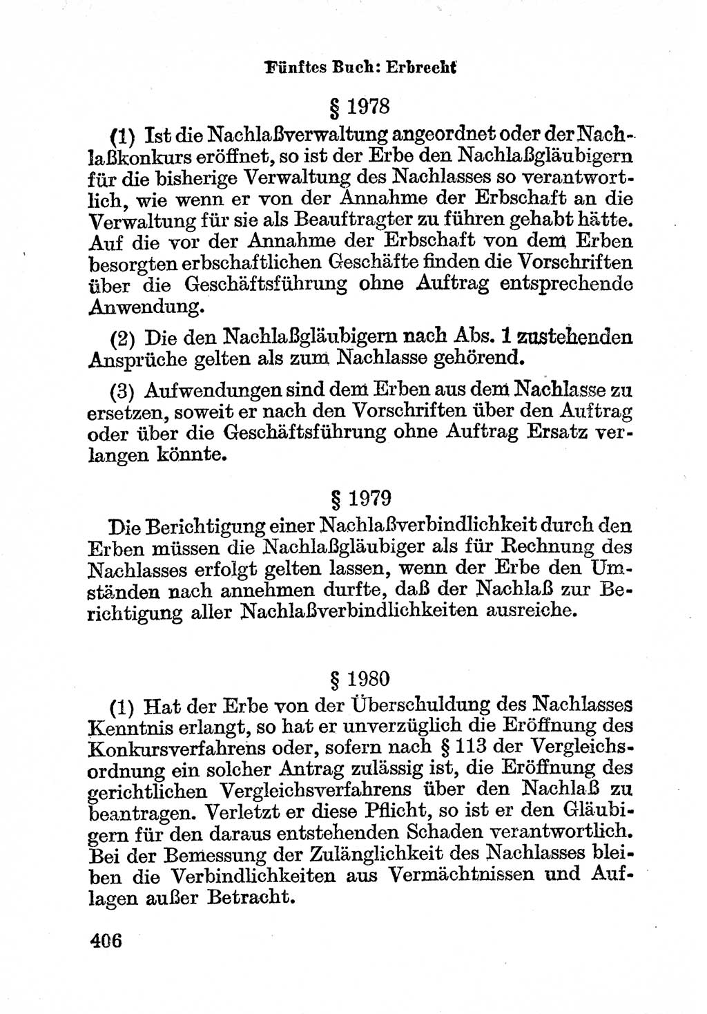 Bürgerliches Gesetzbuch (BGB) nebst wichtigen Nebengesetzen [Deutsche Demokratische Republik (DDR)] 1956, Seite 406 (BGB Nebenges. DDR 1956, S. 406)