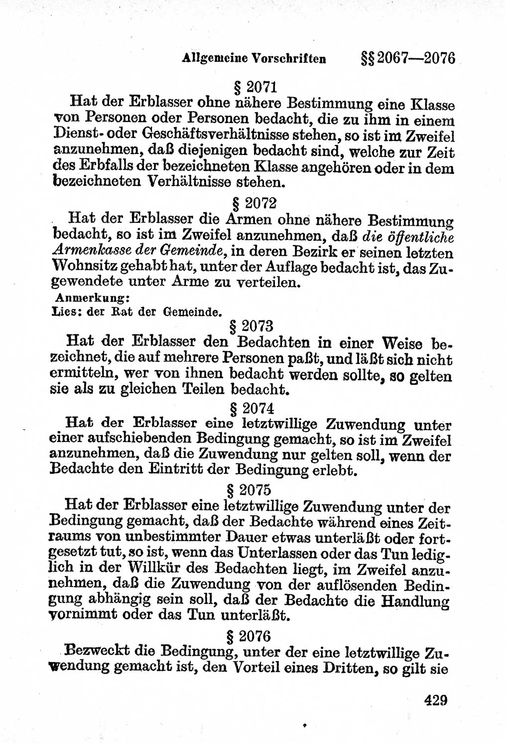 Bürgerliches Gesetzbuch (BGB) nebst wichtigen Nebengesetzen [Deutsche Demokratische Republik (DDR)] 1956, Seite 429 (BGB Nebenges. DDR 1956, S. 429)