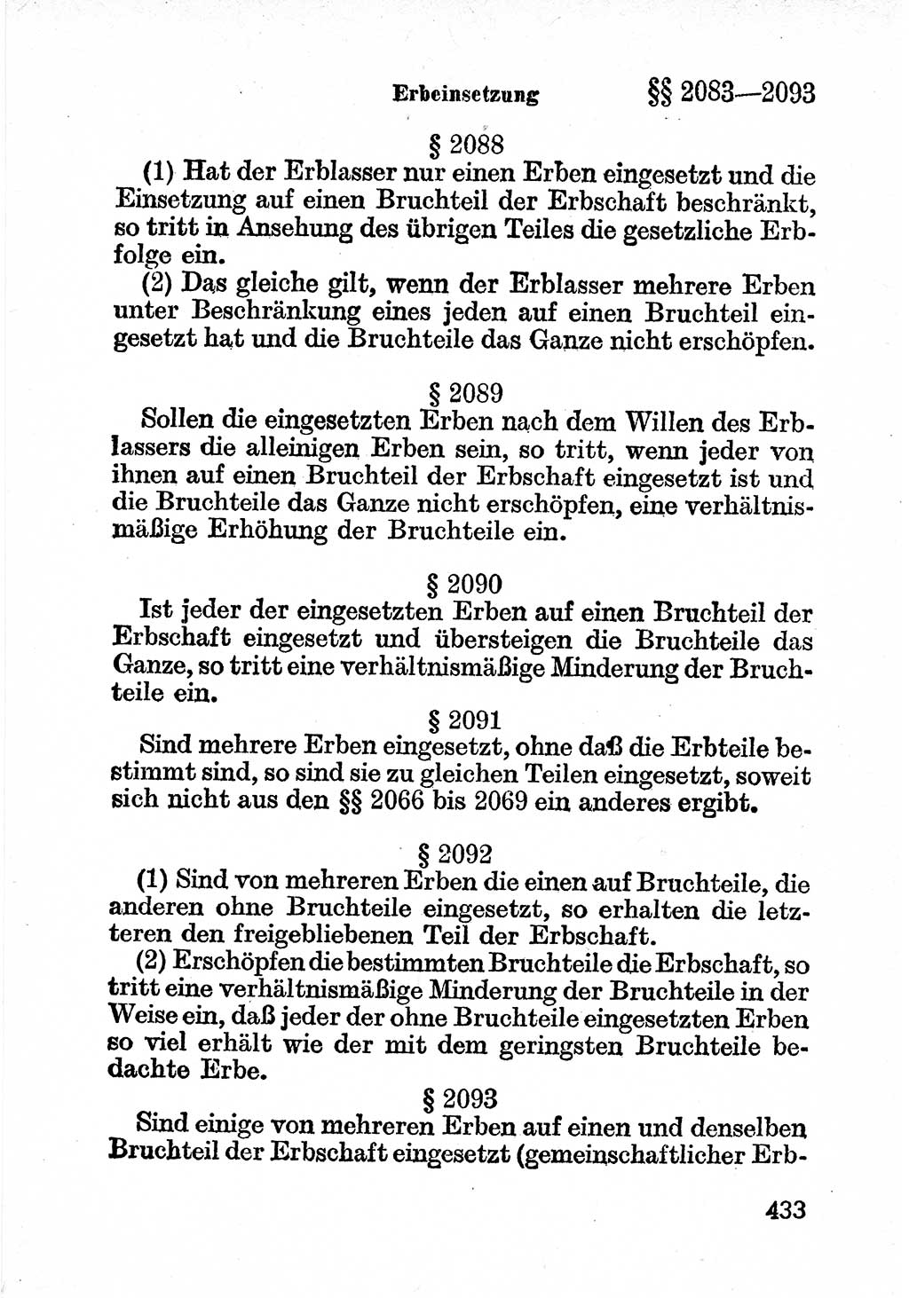 Bürgerliches Gesetzbuch (BGB) nebst wichtigen Nebengesetzen [Deutsche Demokratische Republik (DDR)] 1956, Seite 433 (BGB Nebenges. DDR 1956, S. 433)