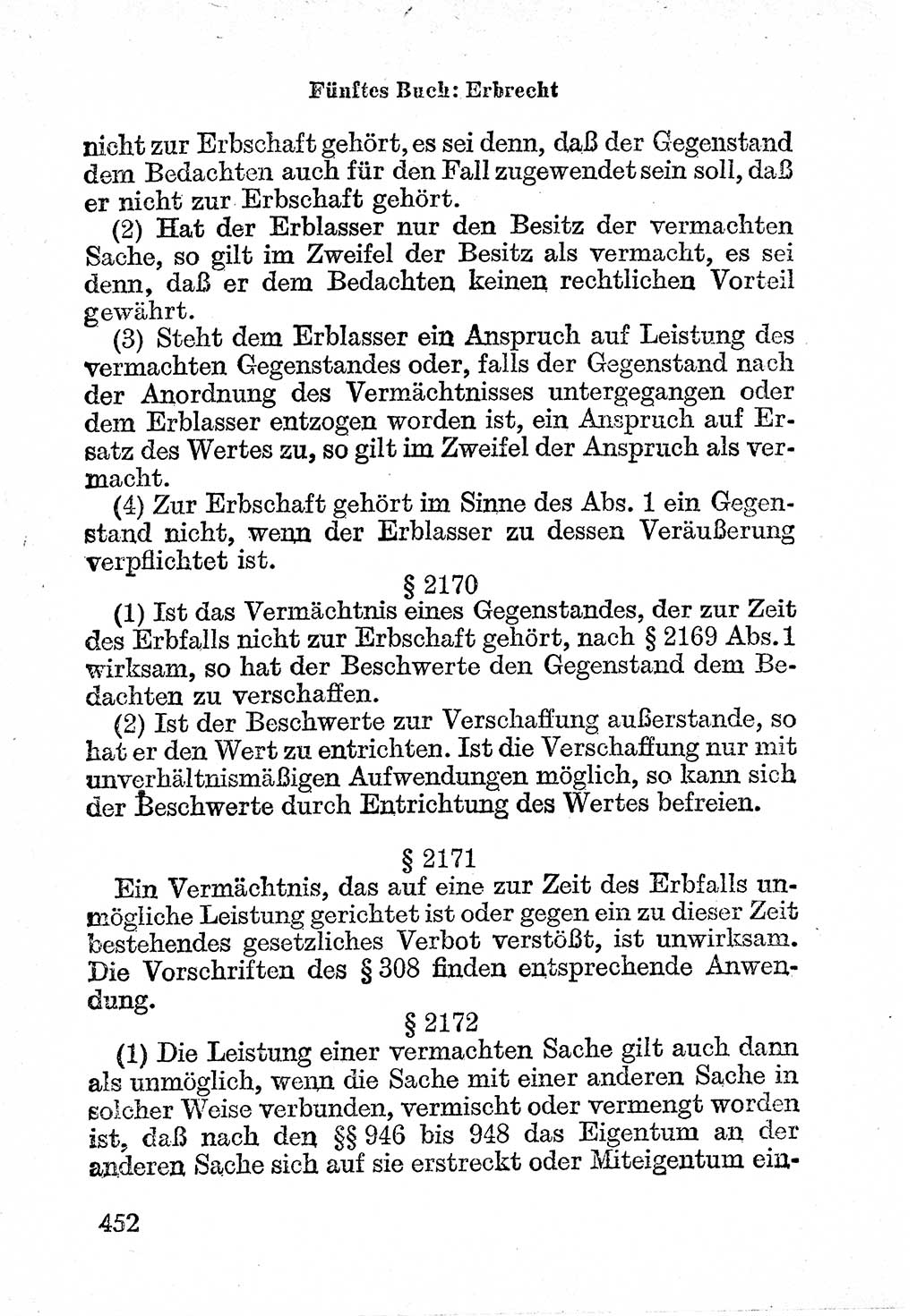 Bürgerliches Gesetzbuch (BGB) nebst wichtigen Nebengesetzen [Deutsche Demokratische Republik (DDR)] 1956, Seite 452 (BGB Nebenges. DDR 1956, S. 452)