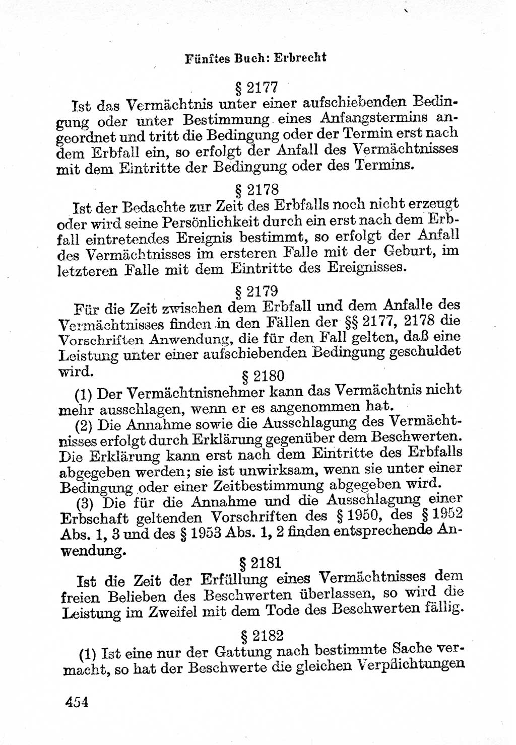 Bürgerliches Gesetzbuch (BGB) nebst wichtigen Nebengesetzen [Deutsche Demokratische Republik (DDR)] 1956, Seite 454 (BGB Nebenges. DDR 1956, S. 454)