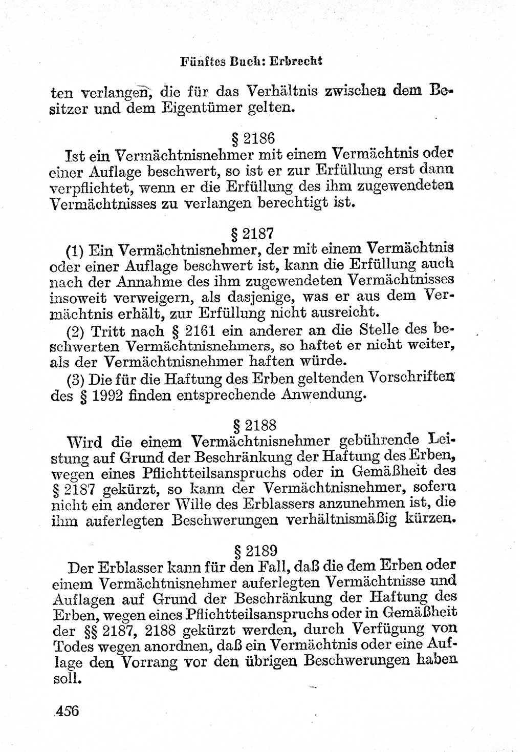 Bürgerliches Gesetzbuch (BGB) nebst wichtigen Nebengesetzen [Deutsche Demokratische Republik (DDR)] 1956, Seite 456 (BGB Nebenges. DDR 1956, S. 456)