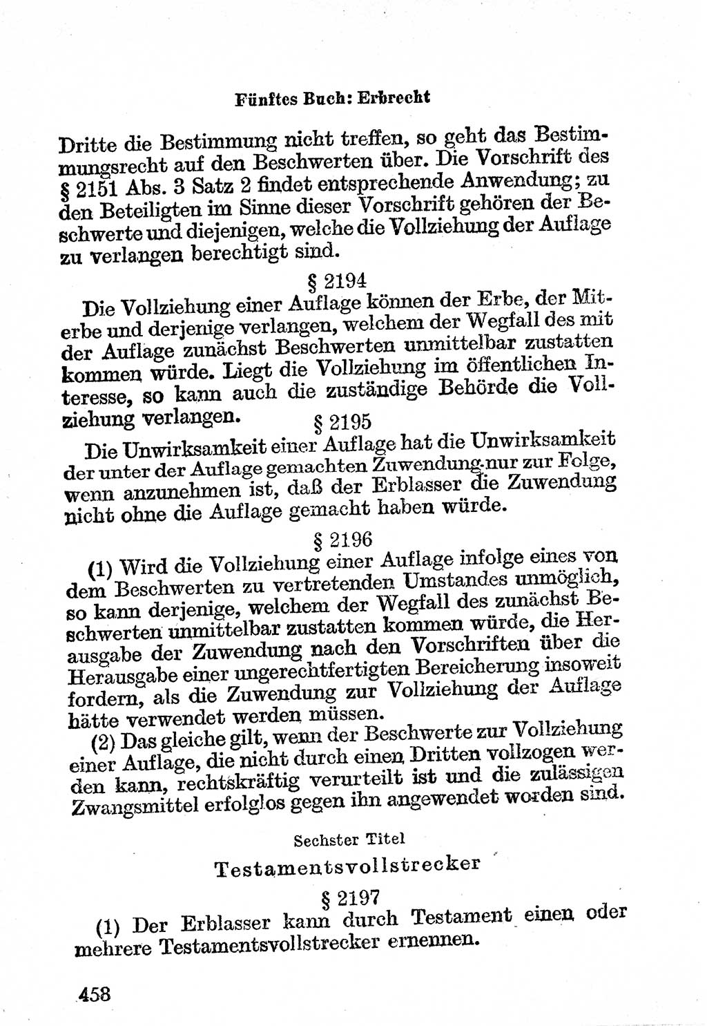 Bürgerliches Gesetzbuch (BGB) nebst wichtigen Nebengesetzen [Deutsche Demokratische Republik (DDR)] 1956, Seite 458 (BGB Nebenges. DDR 1956, S. 458)