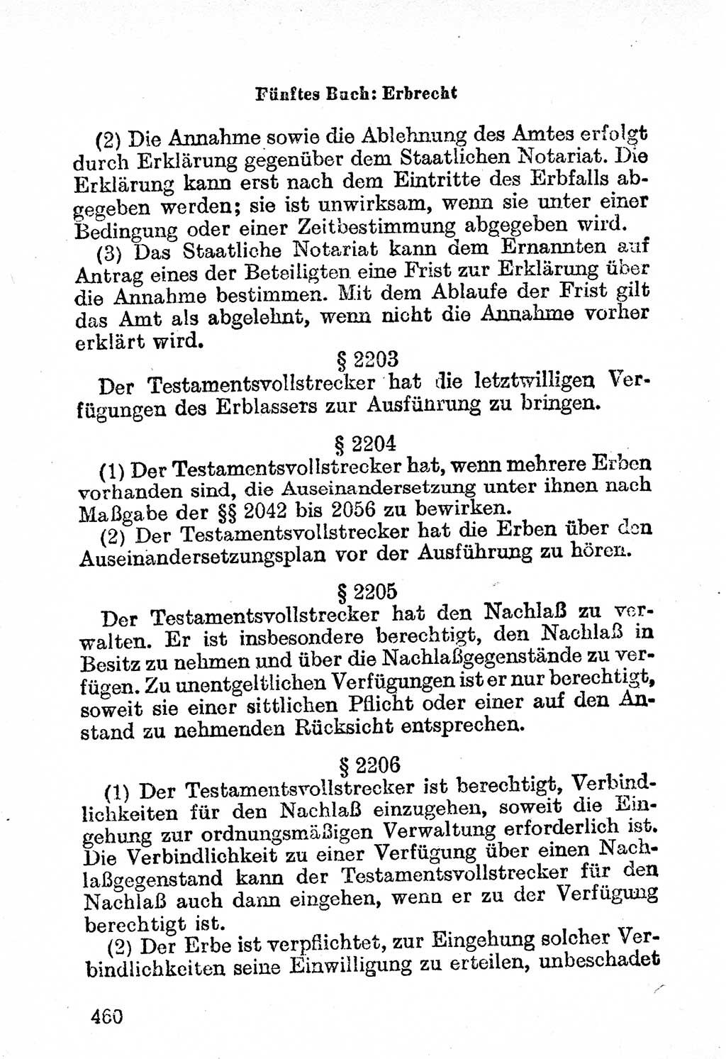 Bürgerliches Gesetzbuch (BGB) nebst wichtigen Nebengesetzen [Deutsche Demokratische Republik (DDR)] 1956, Seite 460 (BGB Nebenges. DDR 1956, S. 460)