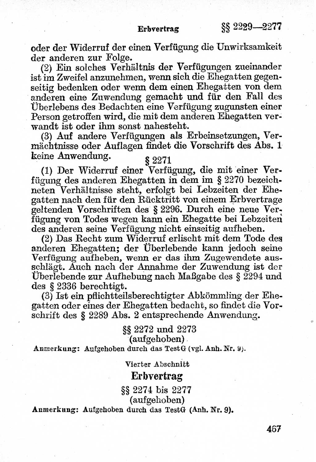 Bürgerliches Gesetzbuch (BGB) nebst wichtigen Nebengesetzen [Deutsche Demokratische Republik (DDR)] 1956, Seite 467 (BGB Nebenges. DDR 1956, S. 467)