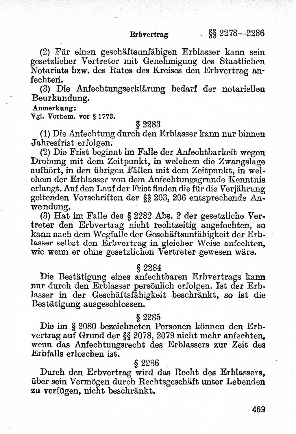 Bürgerliches Gesetzbuch (BGB) nebst wichtigen Nebengesetzen [Deutsche Demokratische Republik (DDR)] 1956, Seite 469 (BGB Nebenges. DDR 1956, S. 469)