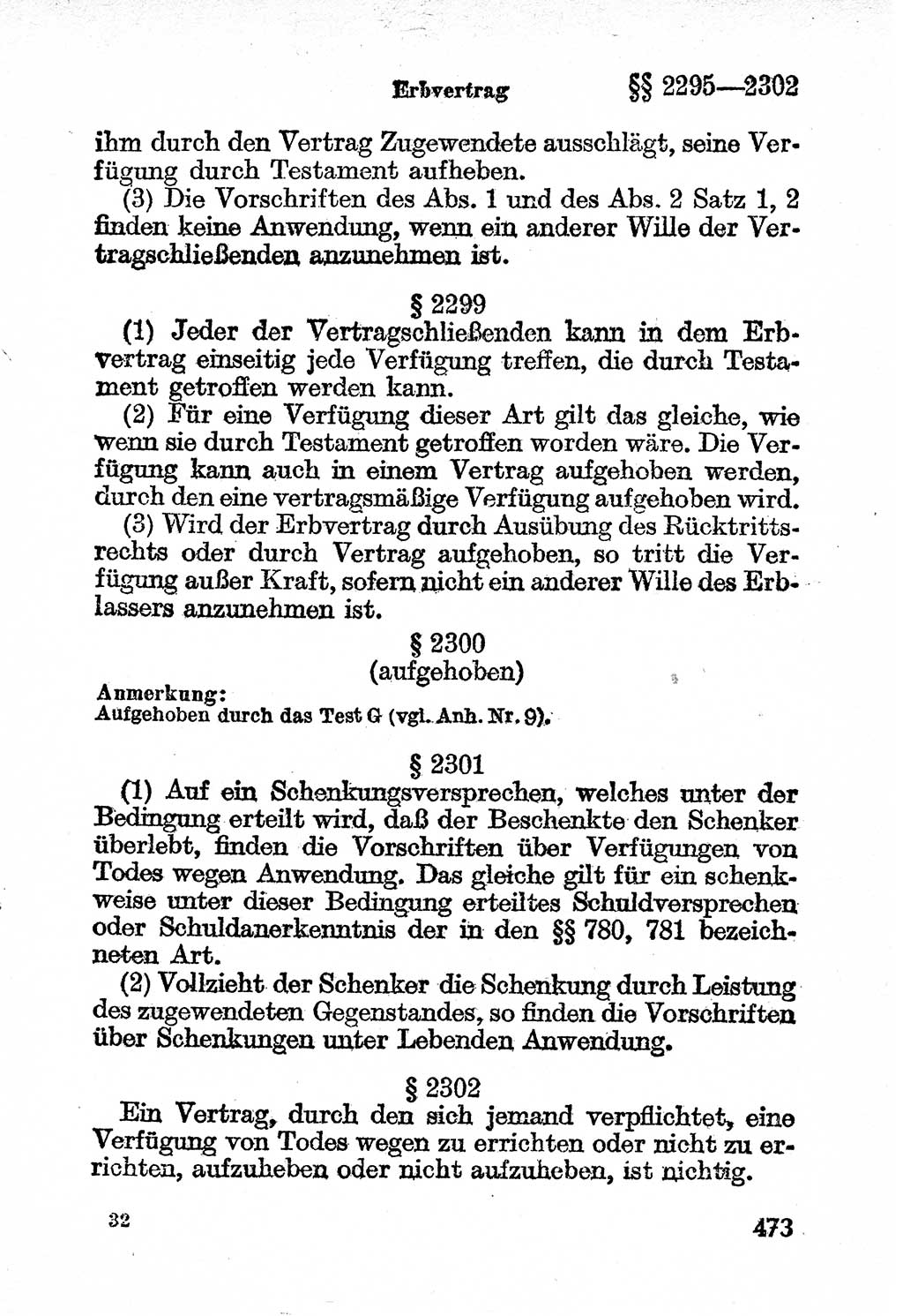 Bürgerliches Gesetzbuch (BGB) nebst wichtigen Nebengesetzen [Deutsche Demokratische Republik (DDR)] 1956, Seite 473 (BGB Nebenges. DDR 1956, S. 473)