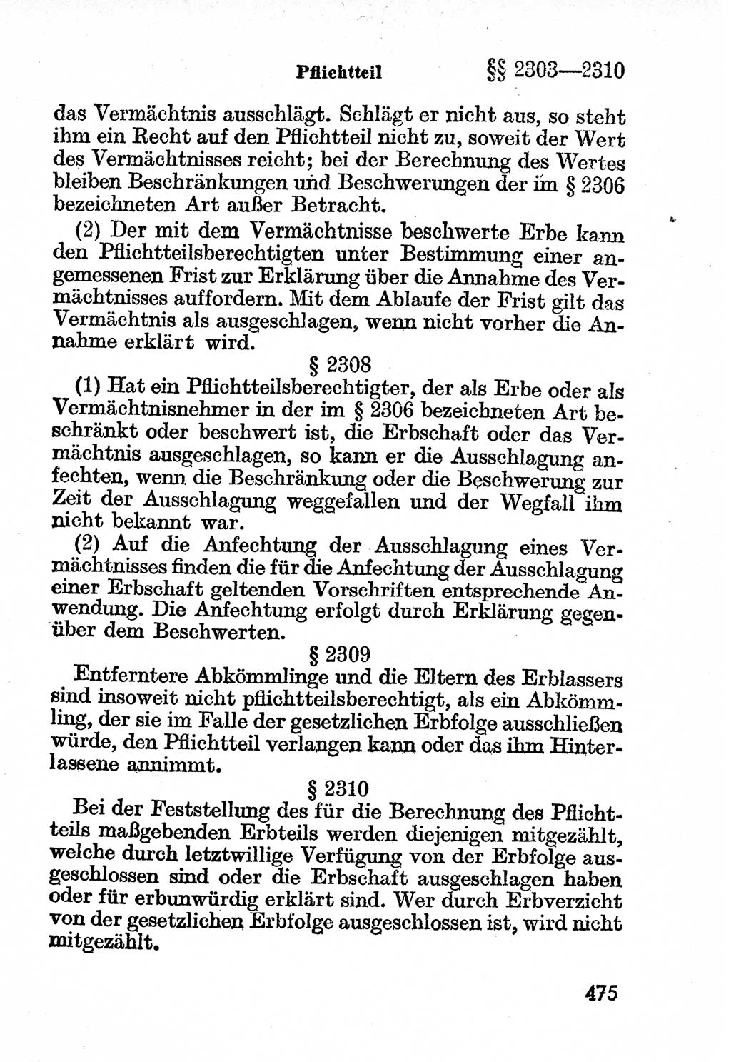 Bürgerliches Gesetzbuch (BGB) nebst wichtigen Nebengesetzen [Deutsche Demokratische Republik (DDR)] 1956, Seite 475 (BGB Nebenges. DDR 1956, S. 475)
