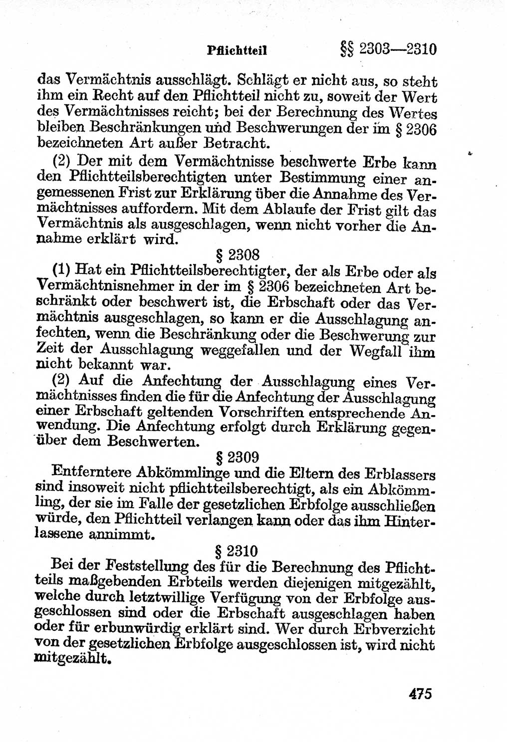 Bürgerliches Gesetzbuch (BGB) nebst wichtigen Nebengesetzen [Deutsche Demokratische Republik (DDR)] 1956, Seite 475 (BGB Nebenges. DDR 1956, S. 475)