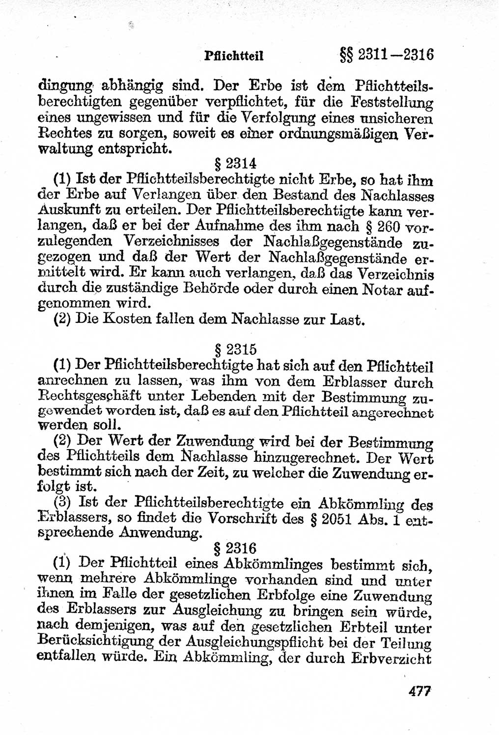 Bürgerliches Gesetzbuch (BGB) nebst wichtigen Nebengesetzen [Deutsche Demokratische Republik (DDR)] 1956, Seite 477 (BGB Nebenges. DDR 1956, S. 477)