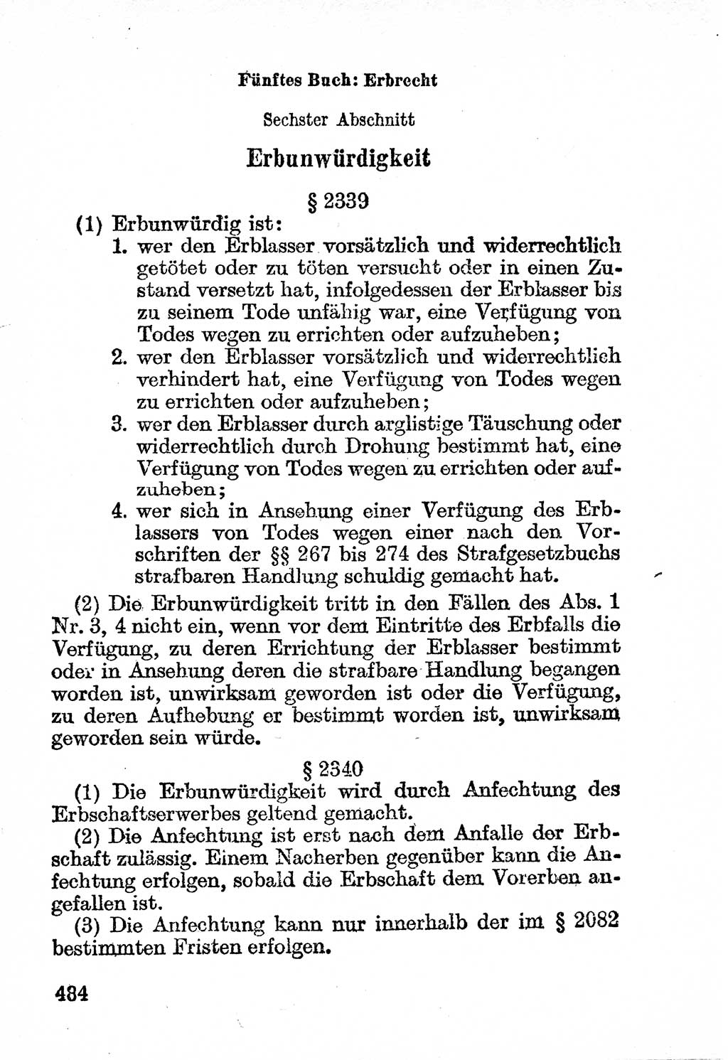 Bürgerliches Gesetzbuch (BGB) nebst wichtigen Nebengesetzen [Deutsche Demokratische Republik (DDR)] 1956, Seite 484 (BGB Nebenges. DDR 1956, S. 484)